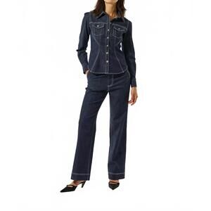 NEW DEA KUDIBAL henadea denim top in dark blue